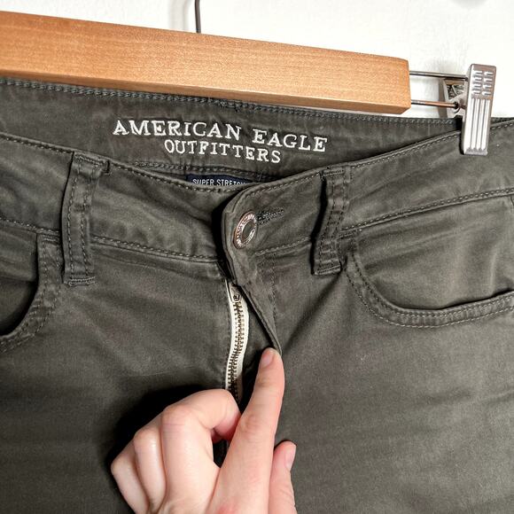 American Eagle Green Sateen Jeggings LAST CALL - Picture 2 of 7